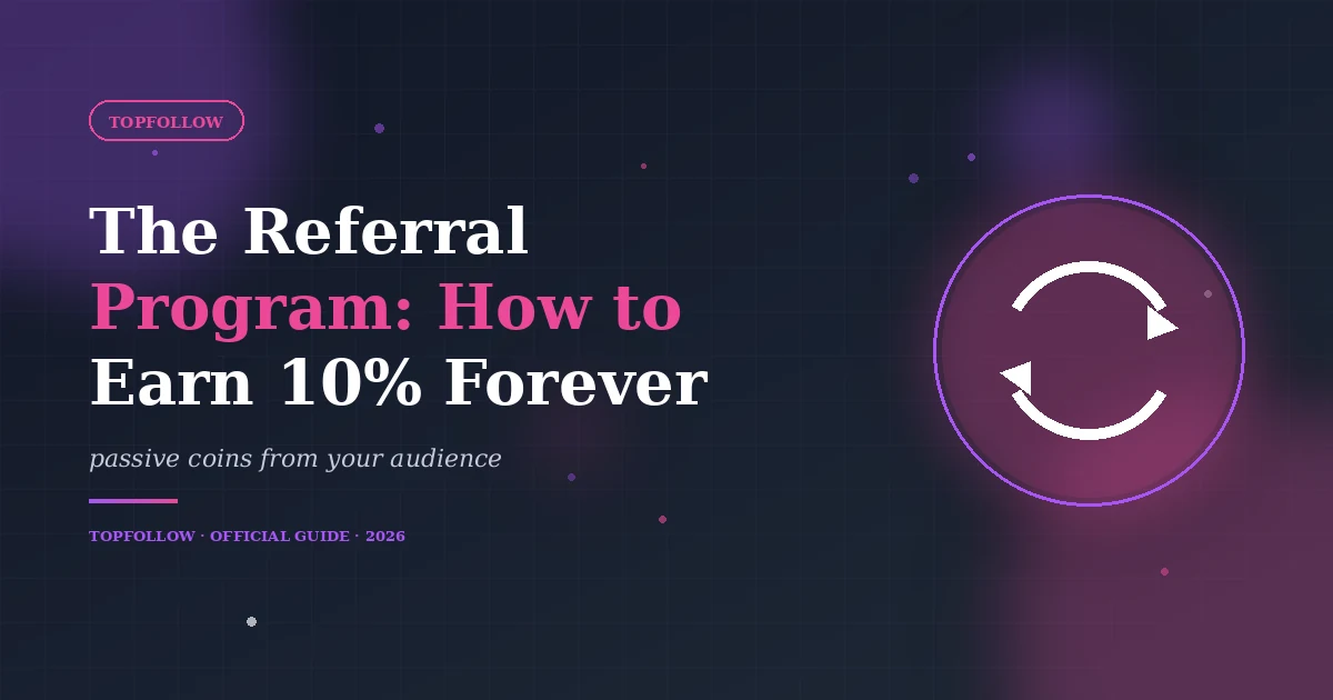 The Topfollow Referral Program: How to Earn 10% Forever